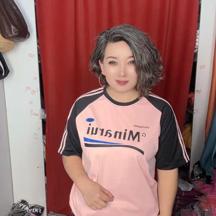 短袖宽松街头风欧美高街上衣服