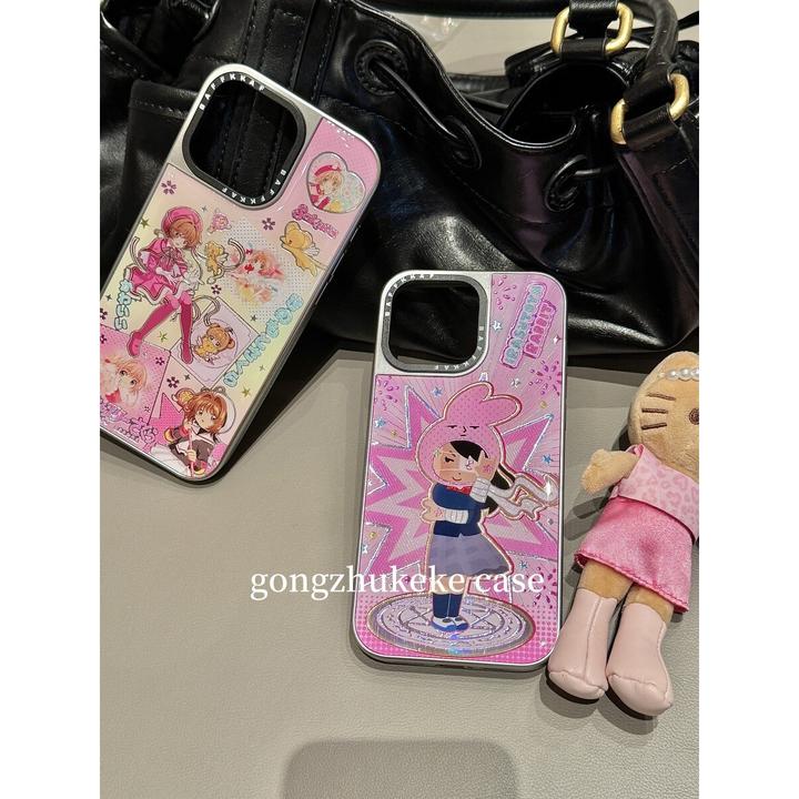 创意电镀卡通动漫少女适用于iPhone16Promax手机壳苹果15/14/13