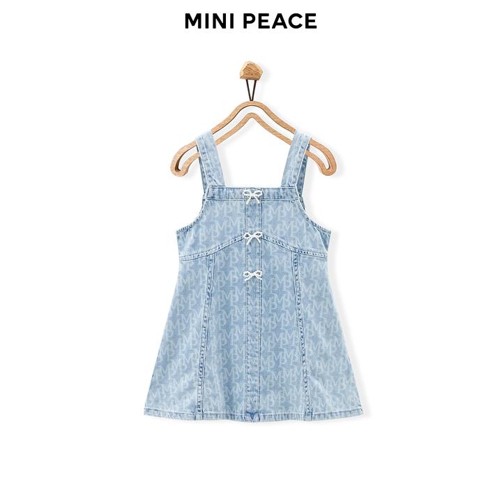 【专柜同款时尚系列】MINIPEACE太平鸟童装女童牛仔连衣裙背带裙