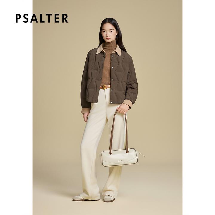 【新国标羽绒】诗篇巴恩风撞色衬衫式翻领轻薄羽绒服短款女2025冬季