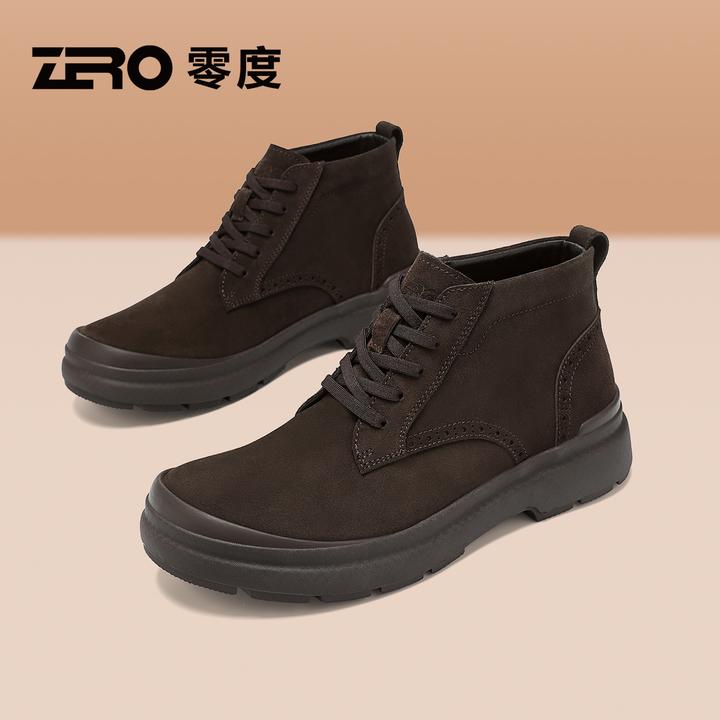 ZRO零度秋冬新款保暖软底靴子男士增高耐磨休闲高帮时尚靴55995