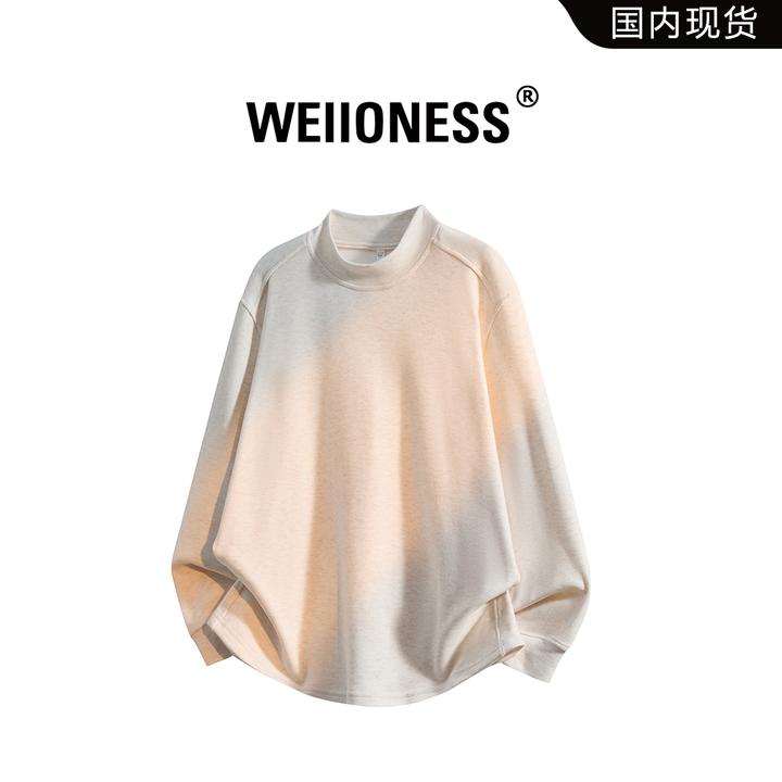 WEIIONESS美式街头潮流卫衣2025秋冬新款高级感奢潮男装圆领上衣