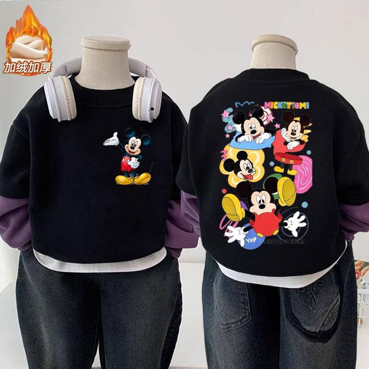 【加绒加厚】2025冬季卫衣米奇印花新款休闲儿童卡通宽松韩版童装