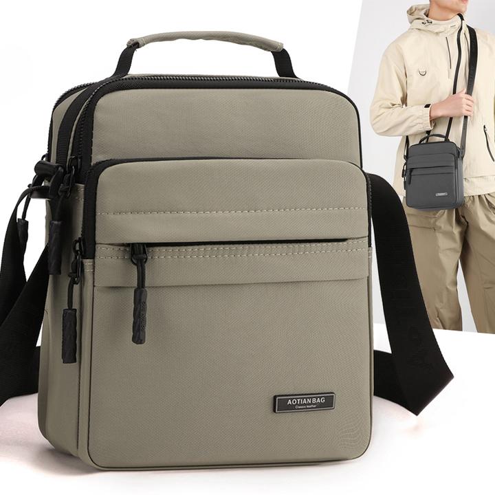 简约男士休闲简约通勤包上班包时尚百搭轻便男款单肩斜挎包手提包