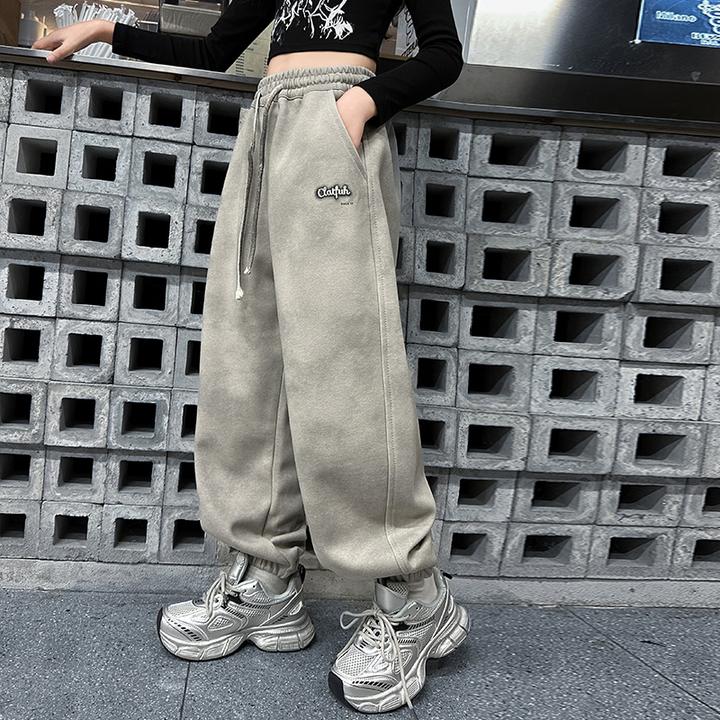 儿童冬装大女童装加绒束脚裤子一体绒秋冬款运动卫裤冬季6-12岁15