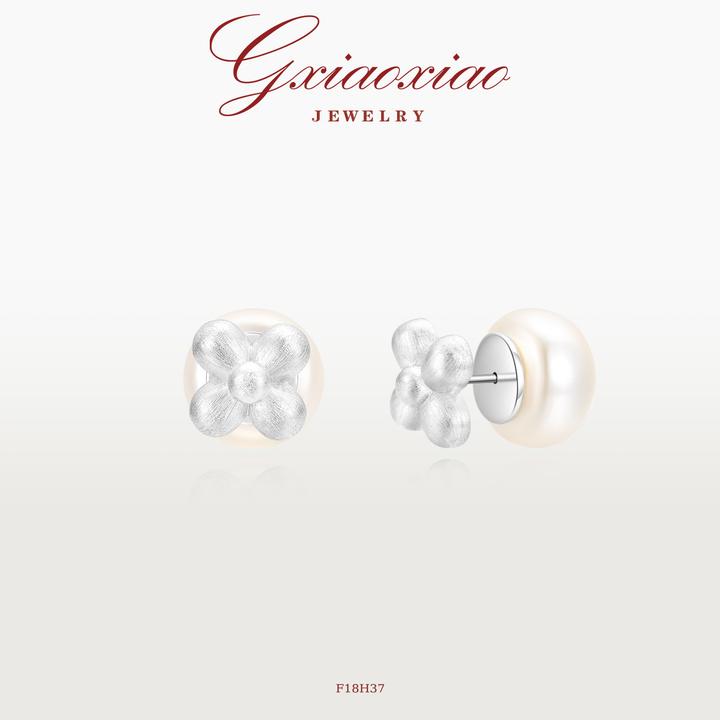 G XIAOXIAO时尚气质小众精致高级拉丝花花耳环 F18H37新年礼物