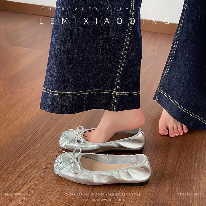 加宽版~出游百搭鞋子高级感洋气搭配裙子软底不累脚大码平底女鞋