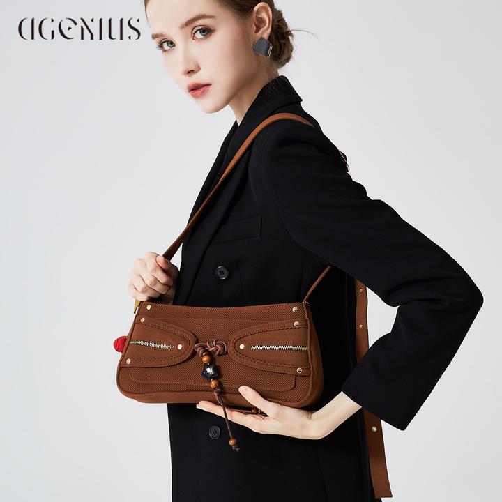 DGENIUS原创高级感斜挎包女百搭小方包轻奢小众编织包通勤单肩包