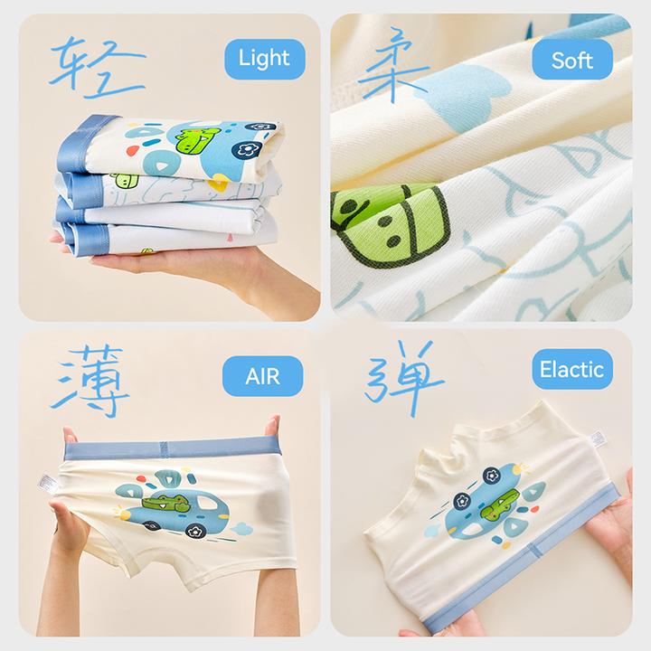 男童卡通内裤儿童中大童10A抗菌婴儿棉平角裤不夹屁屁宝宝四角裤