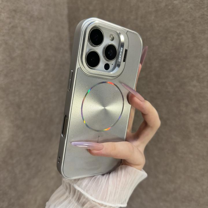 闪粉磁吸适用苹果16promax手机壳镜头支架15全包14小众13防摔12女