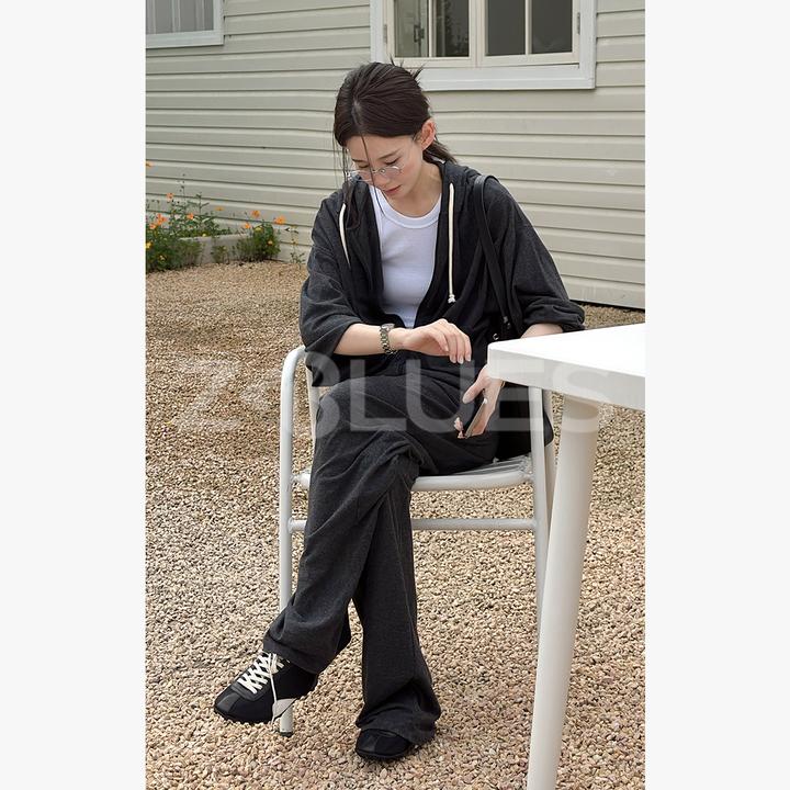 Z.blues【巨舒服】Q弹定染定纺圆领宽松T恤/卫衣/裤组合YZNH5032