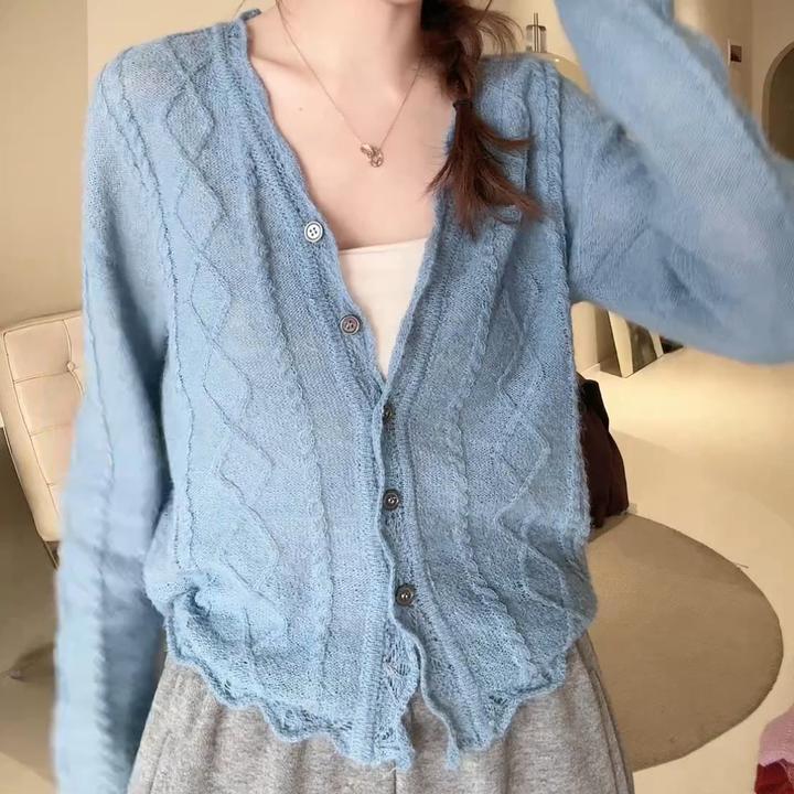 2025韩系新款设计感百搭气质洋气长袖针织上衣LK2501282