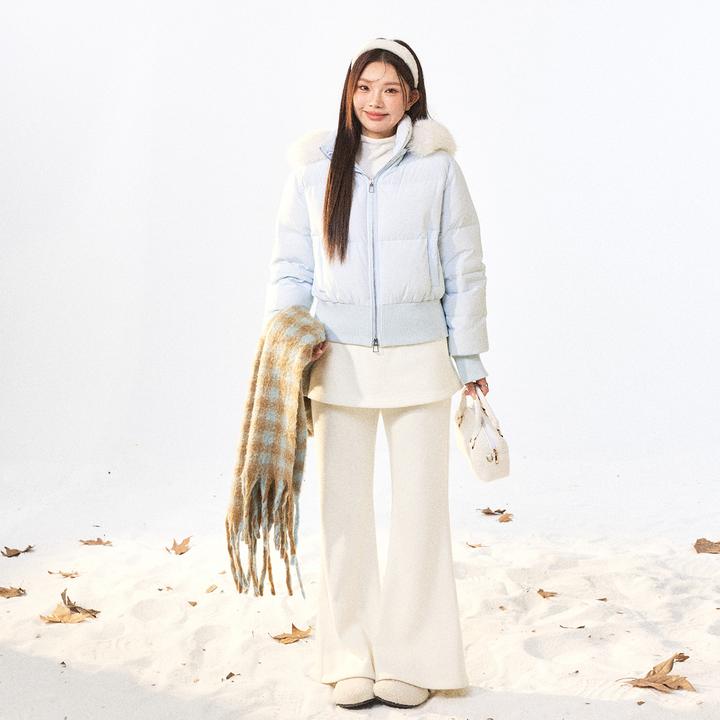 张大人【海盐芝士 】大码女装微胖妹妹韩系甜美风显瘦高腰微喇裤