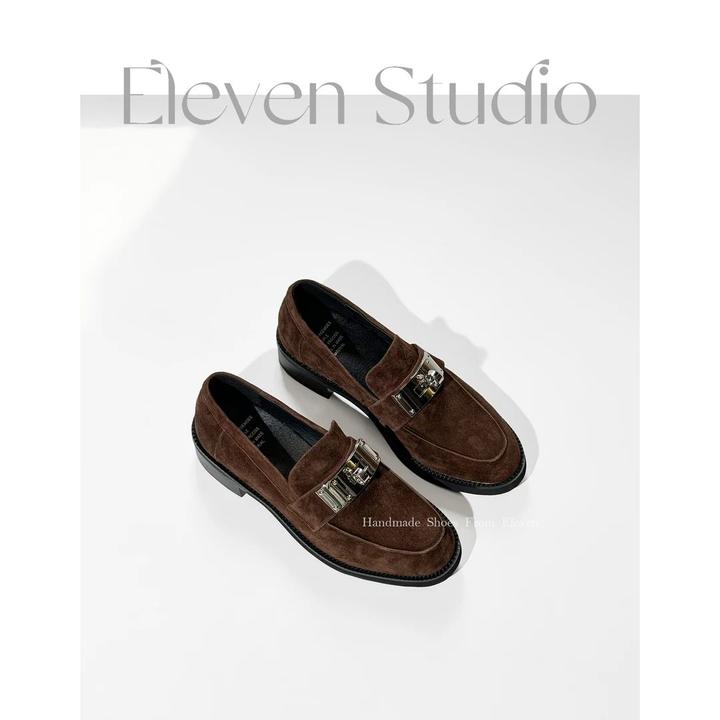 【匠心】3.5CM 爆火同款牛皮金属扣英伦风玛丽珍鞋/kelly