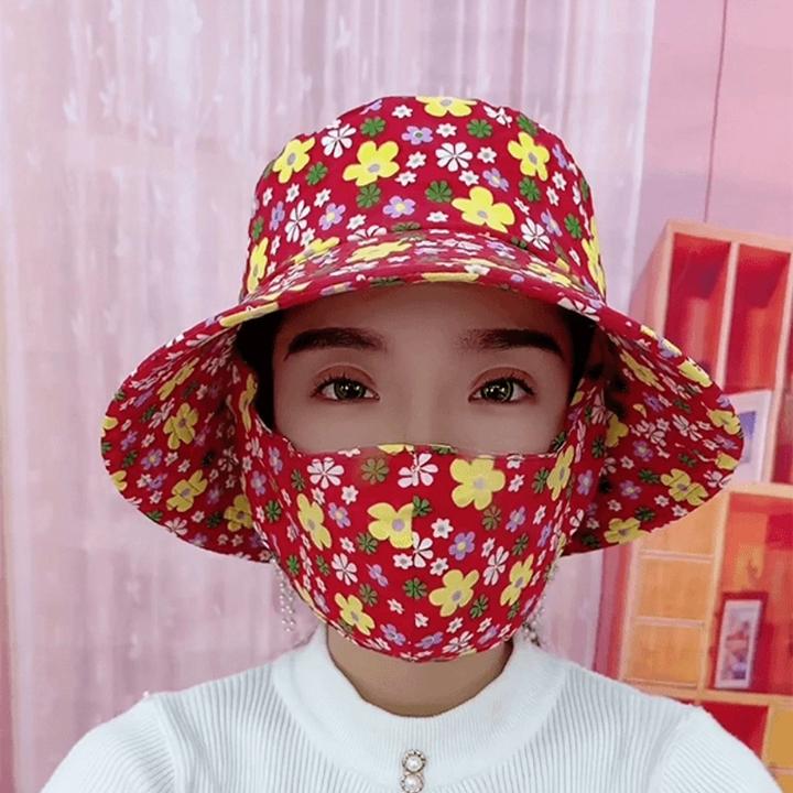 【直播专享！抢】防晒口罩一体帽子夏季女 遮阳帽防紫外线太阳帽