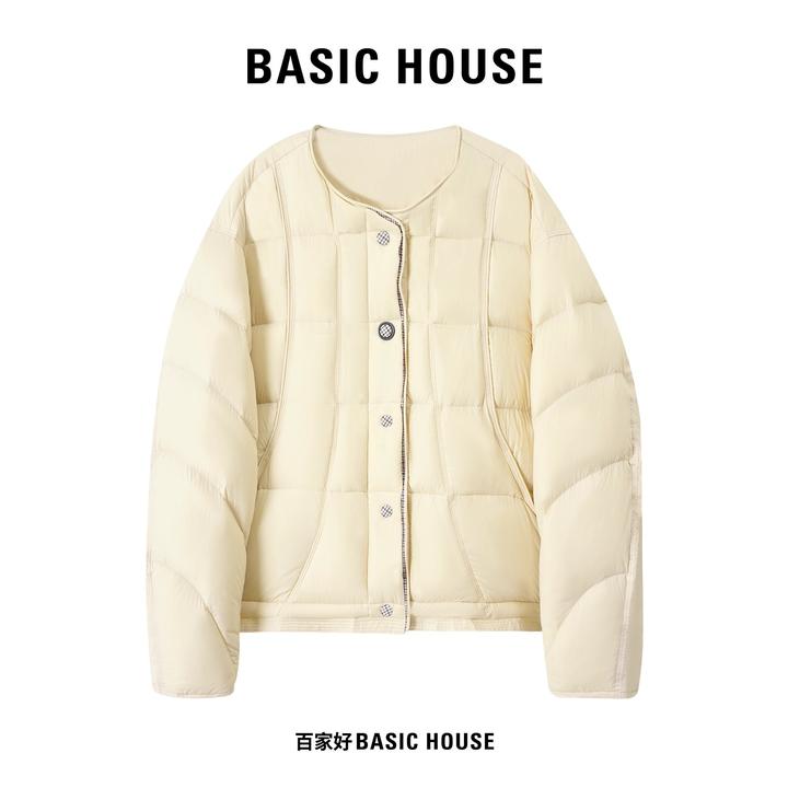 Basic House/百家好90绒羽绒服2025冬季新款宽松保暖外套N542 QY