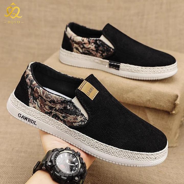 老北京布鞋男款冬季软底一脚蹬运动休闲板鞋工老北京男款软底布鞋