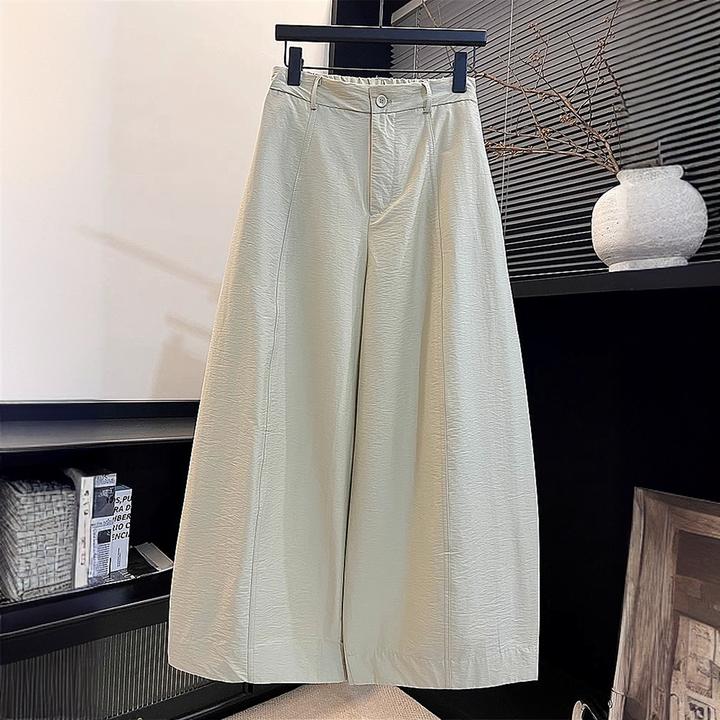 欧货高端显瘦阔腿休闲弯刀裤女2025夏季新款宽松百搭品质直筒长裤