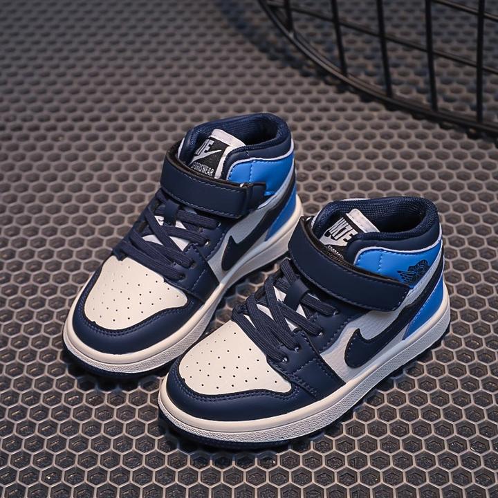 莆田原标潮牌儿童鞋男童鞋高帮秋冬款加绒二棉女童鞋白搭板鞋大童