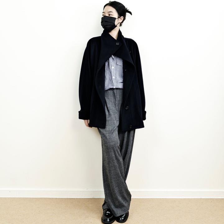 短款秋冬羊绒羊毛立领宽松女式外套大衣轻奢极简风百搭慵懒风外套