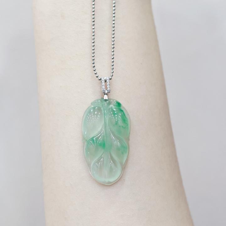 银扣小叶子｜天然非洲翠银扣叶子吊坠｜S925银｜多样性发货 发其一｜