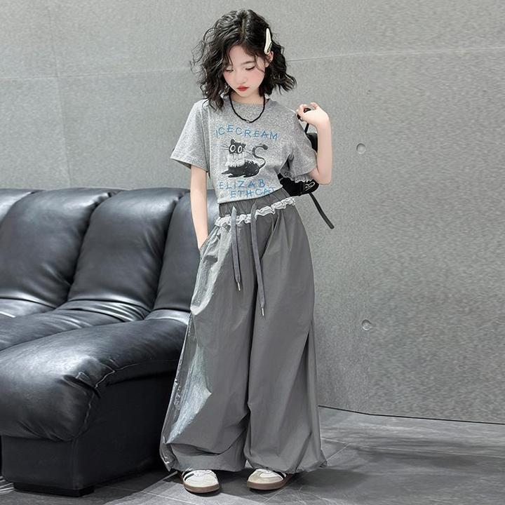 女童夏装套装2025新款儿童潮酷穿搭大童女装网红炸街短袖独特好看