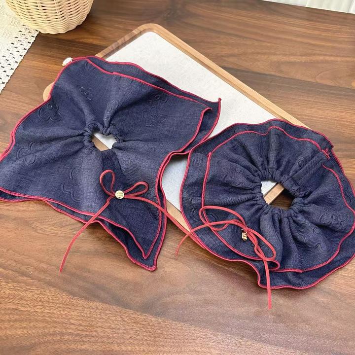 韩系简约花朵方形发圈女2025新款高级感扎低马尾发绳后脑勺头秋冬