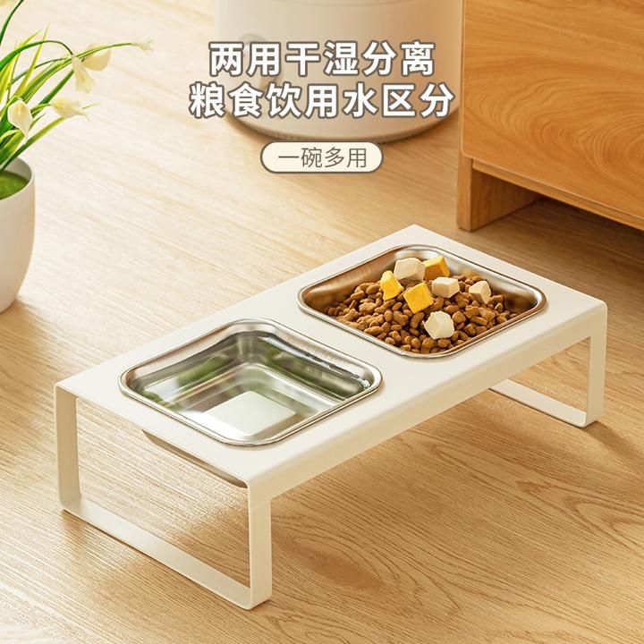 宠物粮食架不锈钢大容量猫猫喂食架稳定防翻双碗饭碗宠物猫狗家用
