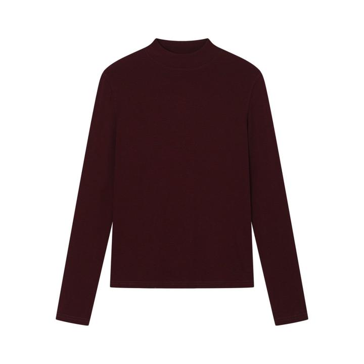 【F·J】桑蚕丝羊绒打底衫女气质半高领保暖T恤堆堆领上衣HT55002