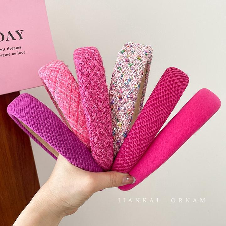 芭比粉色发箍女2025新款高颅顶发箍发捆外出百搭发箍头饰压发发卡