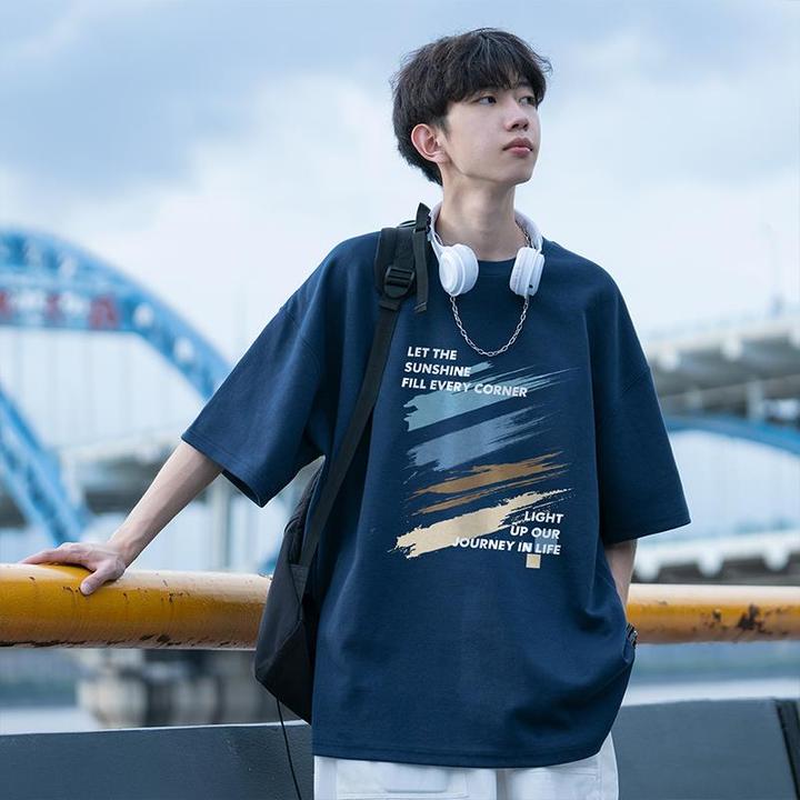 【TQUX港奢男装】透气品质美式夏季男士短袖2025新款潮流半袖t恤