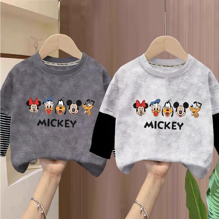 春秋款时尚休闲纯棉印花韩版男女童长袖打底T恤长袖百搭爆款宝宝t