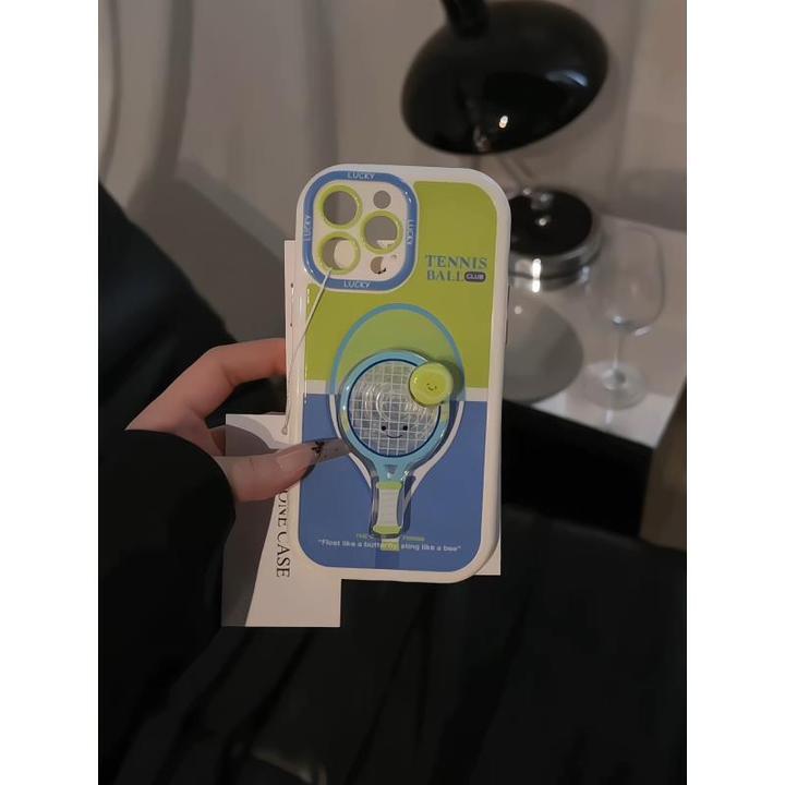 适用苹果16pro手机壳iPhone15奶油华为p80可爱荣耀oppo小米网球拍