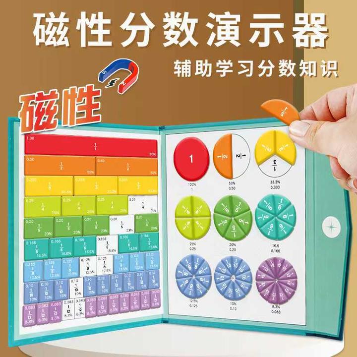ZZZ【教师推荐款】磁性分数学习教具小学数学三五年级盘的初步认识