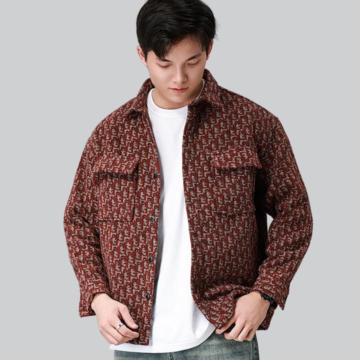 日系复古秋冬新款男士宽松休闲潮牌长袖衬衫工装外套--宇田优选