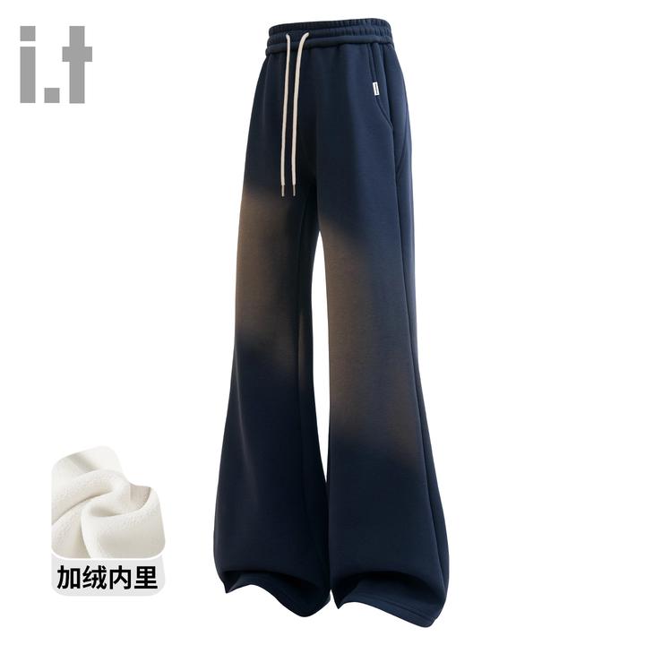 it FINGERCROXX加绒微喇裤女冬季新款加厚保暖卫裤运动阔腿休闲裤