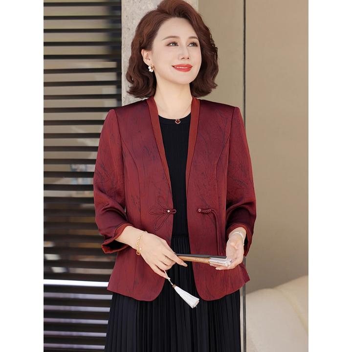 中年妈妈西装外套早秋2025新款中老年女喜婆婆婚宴装礼服平时可穿