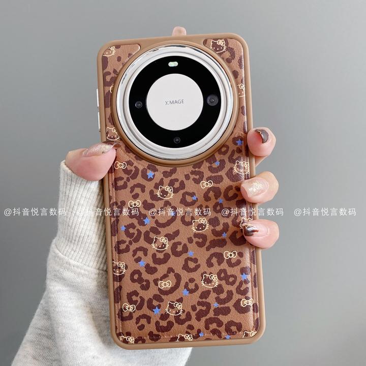 镜框鼓皮适用华为mate70pro/60/50/40苹果17promax豹纹星KT手机壳