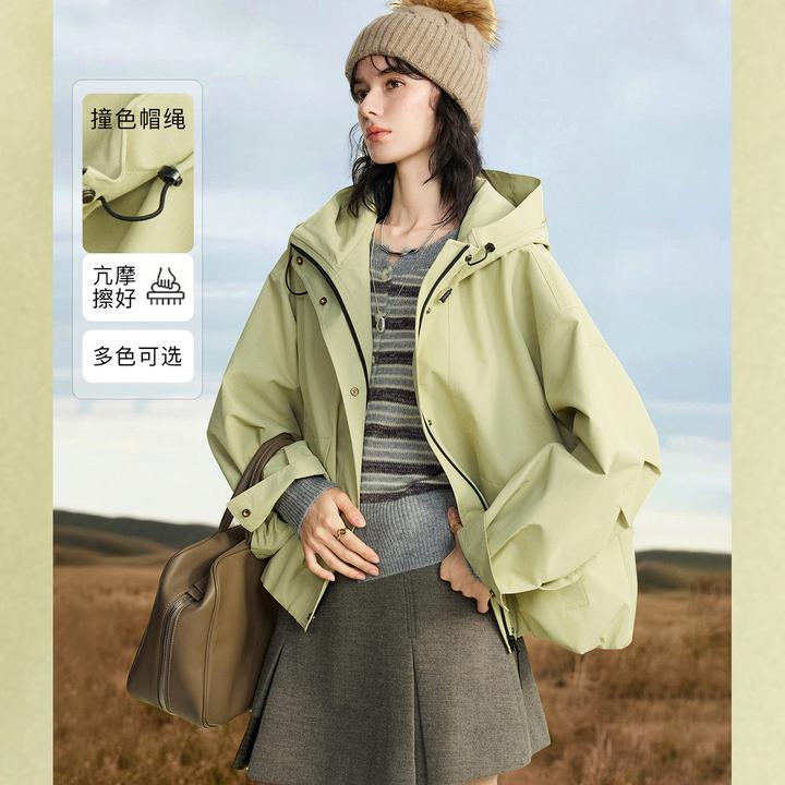 NAGUAGU/南瓜谷【旷野日记】平纹耏磨料女装短外套FX3WT1188-A