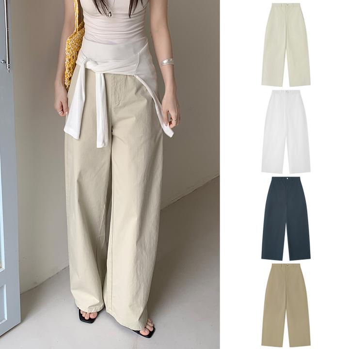 Miss sumeyY3804自制新款高腰阔腿休闲裤弯刀裤时尚百搭显瘦长裤