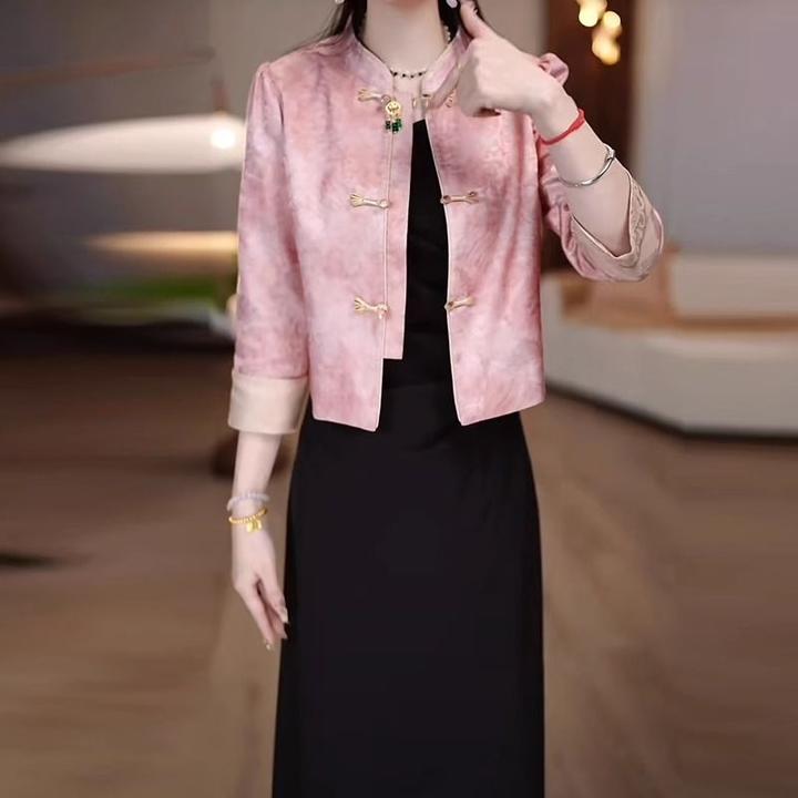 新中式套装裙女2025春季新款国风显瘦连衣裙两件套