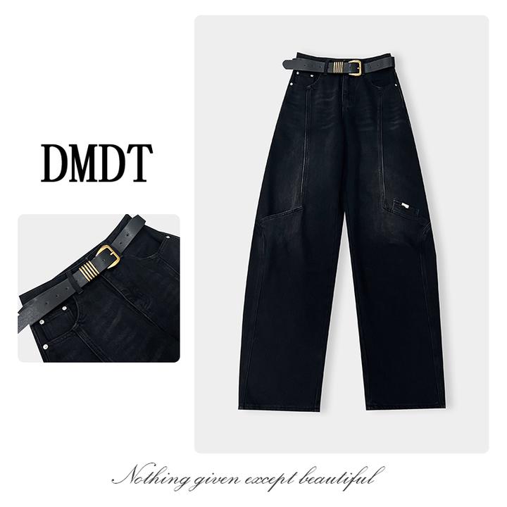 【DMDT服饰】2025冬季“格调序章”配腰带加厚显腿长休闲女牛仔裤5555