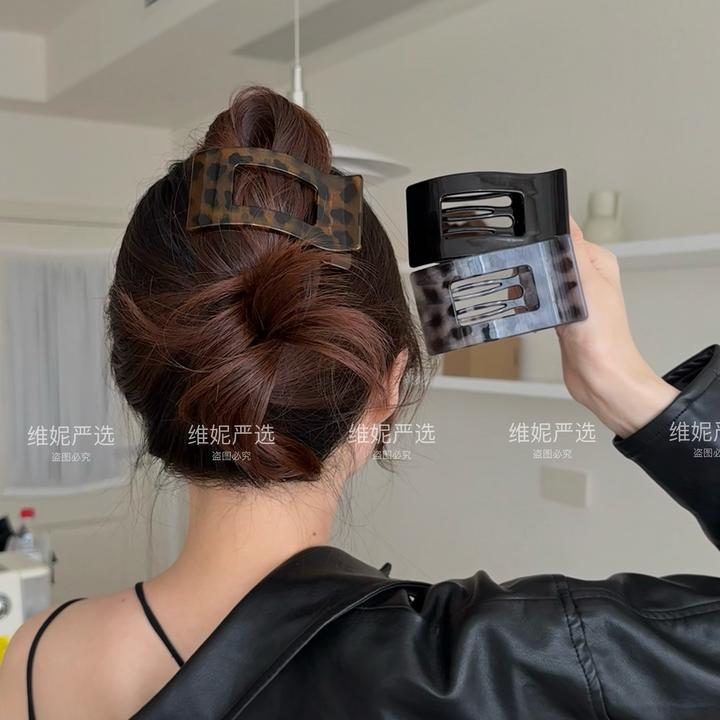 发饰方形抓夹气质复古高级感港风盘发一字夹横夹不磕头发夹