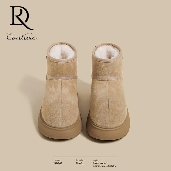 【DR官方正品】保暖厚底雪地靴女款2025新款冬加绒大头短靴东北棉鞋