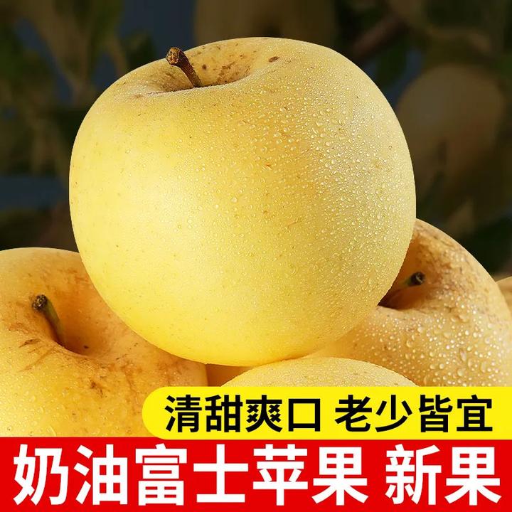 【正宗】烟台黄金奶油富士苹果产地自发脆甜多汁