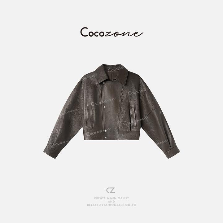 COCO ZONE刘一一 “飞行员皮衣”100羊皮革质感皮衣 CD2A1531