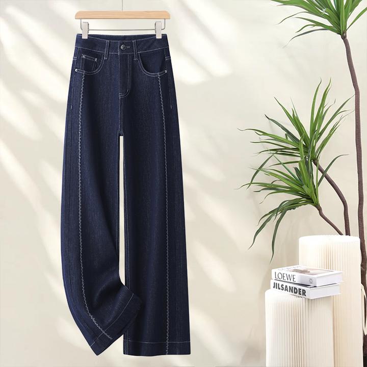 牛仔裤女夏薄款2025新款窄版百搭小个子直筒阔腿长裤子