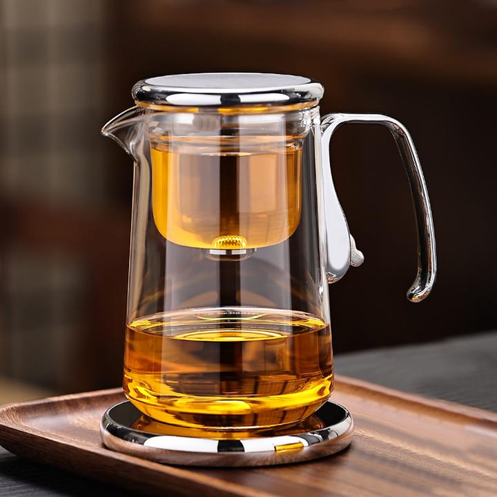 磁吸飘逸杯茶水分离泡茶壶耐高温玻璃懒人泡茶器一键过滤冲茶神器