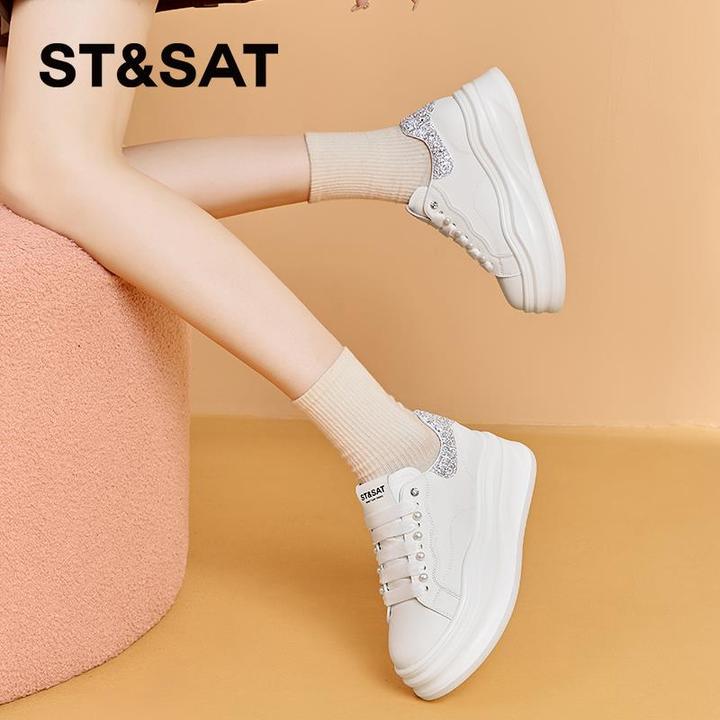 星期六小白鞋女鞋2025春新款厚底运动大头鞋增高休闲百搭时尚板鞋