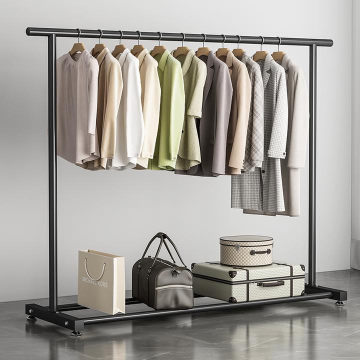 衣帽架落地置物卧室挂衣架室内简易衣服挂架宿舍单杆凉衣服挂衣杆